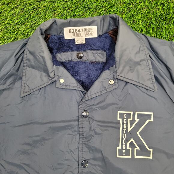 Vintage Kentucky Coach Jacket Large 25x29 Blue Sherpa-Lined - Picture 3 of 12
